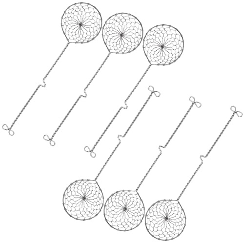 6 Piezas Espumadera Alambre de Acero Inoxidable, Colador para Fondué, Malla Fina Colador de Olla, Coladores de Cocina de Acero Inoxidable, para Freír Alimentos, Pastas, Espaguetis 23,5 cm (Plateado)
