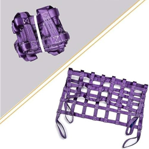 GUODDM Heavy Duty Cargo Net - Polyester Flat Lifting Hoisting Net for Trucks and Trailers, Tear Resistance Strong Load-Bearing Bag(1.5 X 1.5M/Mesh 10cm/Load 1t)