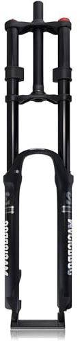 Gvqng Mountainbike-Federgabel (26/27,5/29 Zoll), 1-1/8 Zoll DoppelbrüCkengabel (Gerader Gabelschaft), Fahrrad-Federgabel, Downhill, Federweg: 180 Mm