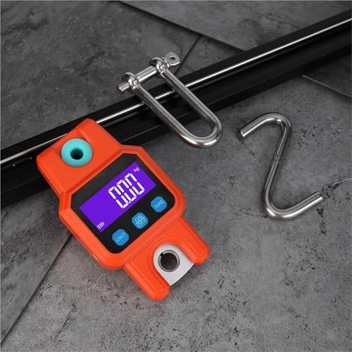 Digital Crane Scale, 300kg Rechargeable Digital Eletronicos Scale Backlight Hanging Hook Scale Fishing Travel Weighing Scale(Oranje)