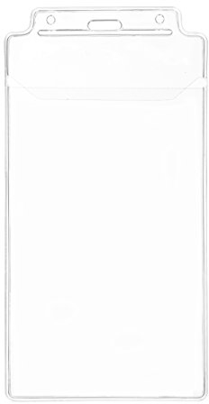 Karteo® Ausweishülle vertikal transparent mit Einsteckklappe | Kartenhülle (190 x 95 mm) aus Vinyl Plastik | Kartenhüllen Ausweishalter für Karten