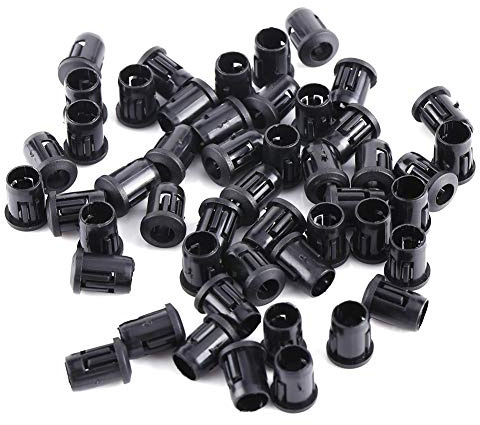 Akozon soporte para led 5mm Zócalo de lámpara LED 50Pcs 3mm 5mm 8mm 10mm Lamp Holder Zócalo de bombilla para luz colgante Soporte de Nylon Negro de Lámpara(5mm)