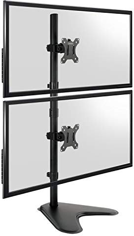 TekBox Monitor Mounts - Multi Arm Stands for 1 2 3 or 4 Computer Screens Stacked Twin Triple Quad (Vertical)
