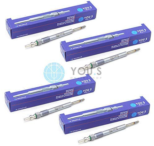 4 x YOU.S Original Glühkerzen 5 Volt 119 mm Länge 4 mm PIN M9 x 1-55238404