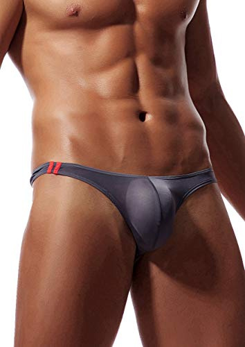 Newsywell Hombre Seda de Hielo Tanga Bikini Slip Ropa Interior