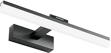 Klighten 12W LED Spiegelleuchte 180° drehbar Badleuchte 6000K, Schwarz | Wasserdicht IP44, Aluminium + Eisen, 40CM LED Spiegellampe für Spiegelschrank, Badezimmer