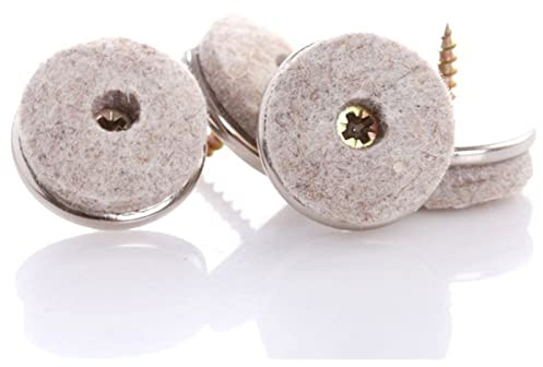 Schrauben Stuhlgleiter Möbelgleiter Schutz Filzgleiter Stuhl Nagel Stuhlgleiter Set 22mm 25mm für Stuhl Hocker Tischbein Füße 20 Stück (25mm)