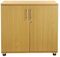 MMT Storage Cupboard, Storage Cabinet Desk Height 2 Door Lockable Bookcase 75cm Tall (Brown, 27kg)