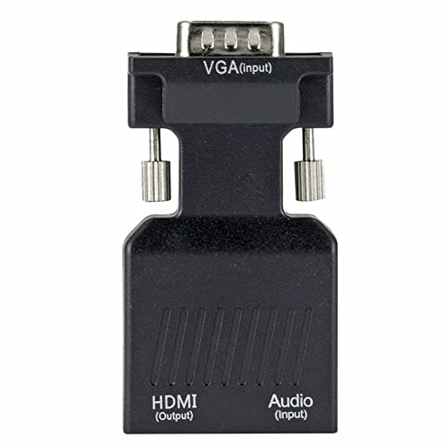 DAGIJIRD Adaptador de carga USB 720P/1080i/1080P VGA a HDMI convertidor de metal HD adaptador macho VGA a hembra