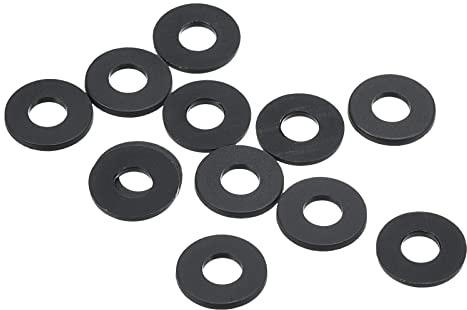 PATIKIL 12 Piezas Arandela Plana de Nylon, M4 Arandela Plana de Plástico Redondo Juntas Toricas para Tubería Manguera Sujetador Perno, 10mm x 1mm (OD*Gorsor), Negro