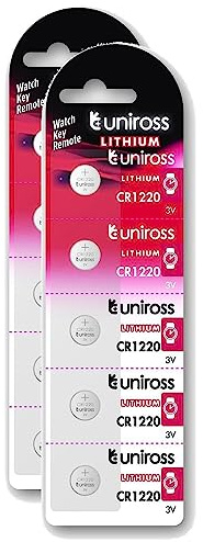 Uniross Pack de 2 x 5 Piles Lithium CR1220, 3V