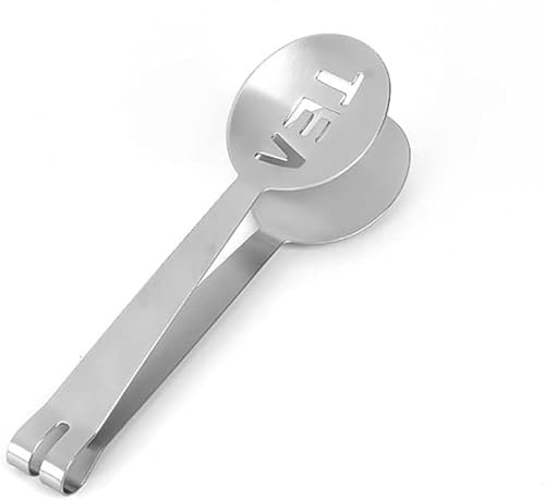 Silver Tea Bag Squeezer,Stainless Steel Oval Tea Bag Squeezer Tongs,Tea Filter Clamp Tea Strainer Holder Clip,Suitable for Gripping Ice Cube,Sugar Tea Filters(12.3cm)