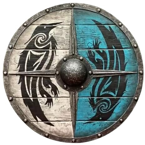 Scudo Vichingo, Cartello in Legno da 15 Pollici Scudo Vichingo Medievale, Cartello Decorativo per Giochi di Ruolo da Combattimento Adatto per La Decorazione Domestica, Strumenti per Giochi di Ruolo