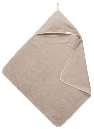 Koeka Baby Badetuch Mit Kapuze - Kapuzenbadetuch - Kapuzenhandtuch - Für Jungen Und Mädchen - Dijon - Frottee Aus Bio-Baumwolle - Schlaufenfestes Frottee - Taupe - 100x100 cm