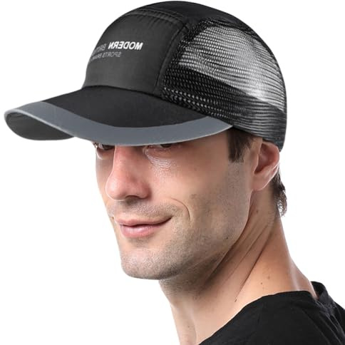 Casquette de Baseball Réglable Homme Femme Casquette Visières Longue Protection Solaire Chapeau de Soleil Demi-Maille Anti-UV Chapeau avec Filet Respirant Séchage Rapide Hat Mesh Sport Extérieur