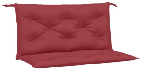 vidaXL Cojines de Banco de Jardín 2 uds, Almohadas de Asiento Respaldo, Almohadillas para Muebles, Decoración para Patio Salón, Rojo Tinto