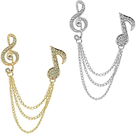 2 Stück Musiknoten-Brosche, Schmuck for Herren, Anzug-Anstecknadel, Herren-Accessoires, Herren-Schmuck, for Aufhängen, Herren-Anstecknadel, Vintage-Brosche, Umhang-Anstecknadel, Vintage-Anstecknadel,