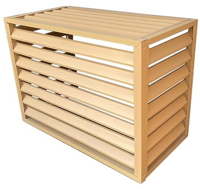 BGFYUSF Dekorativer Sichtschutz für Klimaanlagenzäune, Rollladen-Klimaanlagenabdeckung, Blumenregal, Heizkörperabdeckungen, anwendbar für Außengeräte von Klimaanlagen (Aluminium-Khaki)