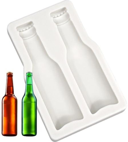 Muteitt Bierflasche Silikonform Fondant Kuchen Dekorieren Form DIY Backwerkzeug Für Die Herstellung Von Schokolade Süßigkeiten Kerze Seife Fondant Küche Backzubehör