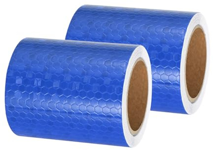 PATIKIL Ruban Réfléchissant Adhésif Bleu 2 Rouleau 7cm x 3 Mètres Ruban Adhésif Réfléchissant de Sécurité Imperméable et Haute Visibilité pour Camions, Remorques, Voitures