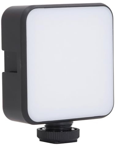 64 LED Videoleuchte 2500 Bis 9000 K, mit 3 Kaltschuhhalterungen, Tragbare Fotobeleuchtung, Taschenlicht an der Kamera für Vlogging Aufnahmen