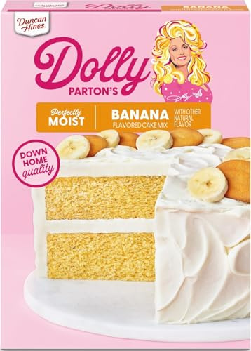 Duncan Hines Dolly Parton's Favorite Banana Flavored Cake Mix, 15.25 oz. | Dolly's Favorite Banana flavored cake mix; great for special occasions and celebrations; perfect for holidays & bake sales