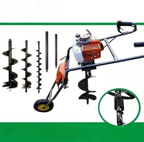 Erdbohrer für Handbohrer, Erdbohrer, 82 cc, 100, 200, 300 mm, Bohrer, 10,2 cm, 20,3 cm, 30,5 cm, austauschbare Klingen mit Rad