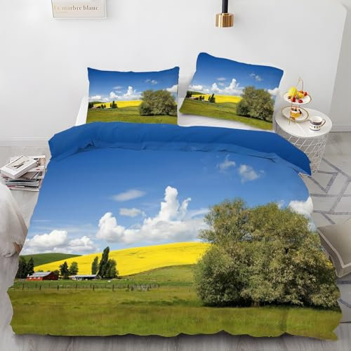 EXSANLIEAY Linie Bettwäsche 135x200 - Blau Wendebettwäsche, Weiche & Atmungsaktiv Microfaser Bettbezug + 2 Kissenbezug 80x80, Angenehme bettwäsche-Sets, 3 Teiligmit Reißverschluss