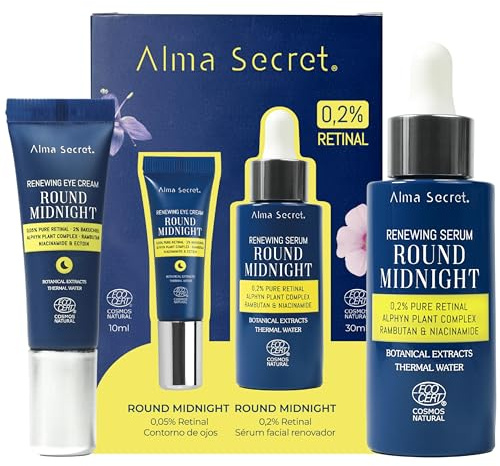 Pack Cofre Sérum Facial Retinal Multi-Encapsulado + Contorno Ojos Antiarrugas Hidratante noche Todo Tipo Piel - Sérum Rejuvenecedor Regenerador Iluminador Vegano ECOCERT COSMOS NATURAL (Potencia 0,2%)