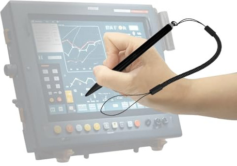 Uadme Stylet Écran Tactile Résistif, Stylets Anti-Rayures avec Corde à Ressort, pour PDA POS Appareils à Écran Tactile Résistif, Noir