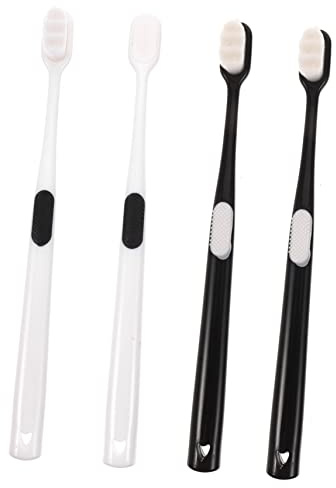 PACKOVE 4stücke Pack Handzahnbürsten für Mundhygiene Sanfte Reinigung mit Weichen Borsten Geeignet für Mütter Geburt und Unterwegs