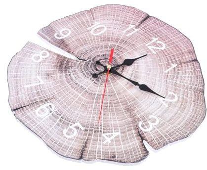 SOLUSTRE Orologio Da Parete in Legno Design Semplice e Anelli Annuali Orologio Decorativo Per Soggiorno Camera Da Letto Ufficio