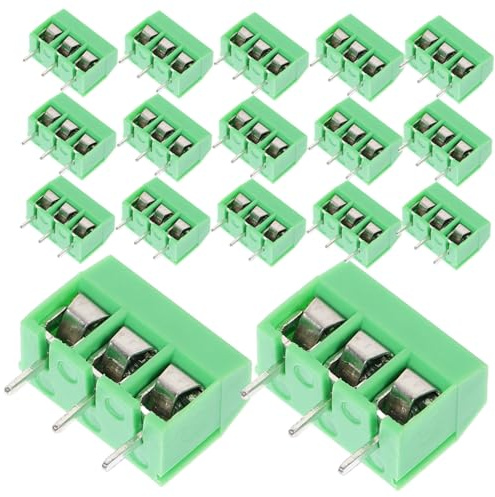 CATIEBYE 50 Stück Polige Schraubklemme Pcb Anschlussklemme Zuverlässiger Schraubanschluss Schnelle Montage Vielseitiger Elektrischer Steckverbinder Grün für Leiterplattenverkabelung
