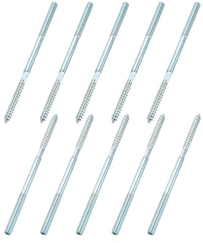 sourcing map M8 Hanger Bolts, 7.09(180mm) Length Double Headed Hanger Bolts 0.31(8mm) Wood Dowel Screw Self-Tapping Threaded Rods Screw for Assembling Wood Furniture Joint, Pack of 10