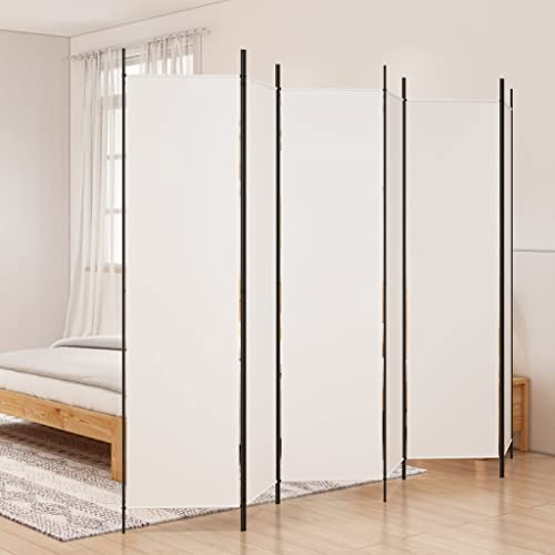 Emmtore Biombo Divisor de 6 Paneles de Tela Blanco 300x200 cm