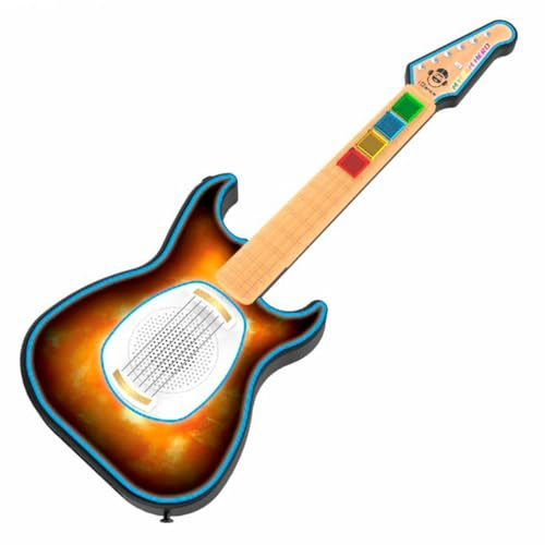 Cefa Toys - iDance Guitarra Virtual MY Jam Hero - Guitarra Interactiva Infantil con Luces LED y 10 Modos - Compatible con App iPad Jam Hero - Altavoz Integrado, Batería Recargable y Modo Silencioso