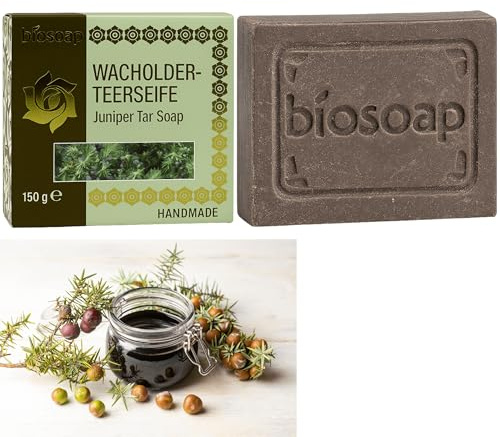 150g Handmade Wacholderteer - Naturseife mit echtem Wacholder - Öl – Natürliche Pflege für Haut & Körper, Handseife, Gesichtsseife Und Körperseife- Männer Und Frauen (Wacholderteer-Seife)