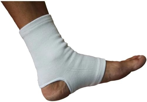 LKG Elastic Ankle Support Brace Compression Sleeve | Gym Sports Injury Relief | Adjustable Ankle Bandage for Injury Recovery & Pain Relief (S - Small)