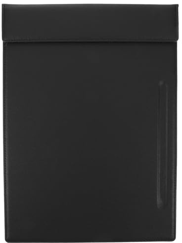 Amosfun Cartella Porta Menù e Libretto Assegni Ristorante in Pelle Nera Clip Magnetica e Portapenne Resistente e Pratico per Bar e Locali Formato A4 per Servizio Ordini e Prenotazioni