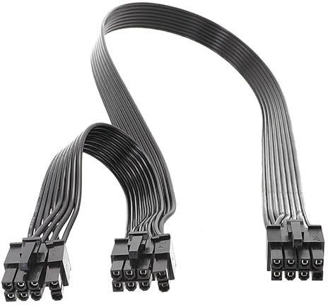 Biglumin 8-stifts GPU-strömkabel, ATX-hane-till-hane-kabel 6+2-stift, PCIE-kabel för Be Quiet, 8-stifts (6+2) PCIe-strömförsörjning - grafikkort 60+20 cm, GPU (Dubbel)