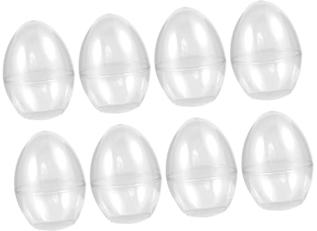 Toyvian 8pcs Jumbo Plastic Egg Shaped Boxes Fillable Easter Eggs for Party Decorations Craft Supplies for Hanging Candy Storage Spring Home Decor