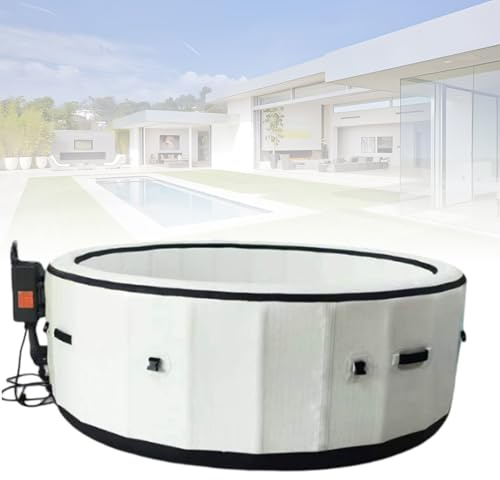 Bañera de Hidromasaje Inflable para 2-6 Personas, SPA Portátil de Bajo Consumo Energético con Adjustment de Temperatura Inteligente para Relajación Exterior con Tapete Independiente(206 * 71 cm)