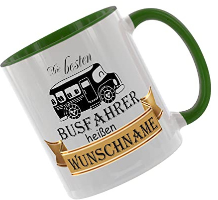 Crealuxe Keramiktasse - Kaffeetasse mit Motiv, 330 ml, Grün