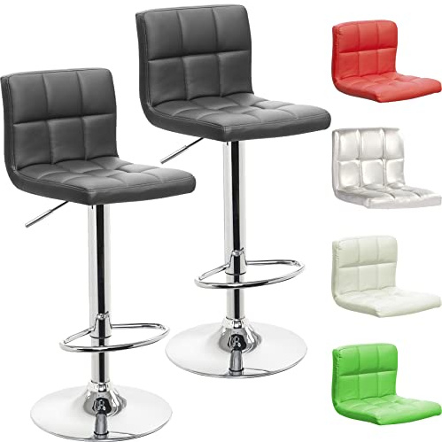 Beltom® 2 SGABELLI da Bar E Cucina con PENISOLA Regolabili in Altezza Sedia Girevole per PIZZERIE Pub RISTORANTI Hotel Soggiorno Ufficio - Modello Royal - X2-Nero