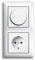 EBROM Komplettset LED Dimmer/Drehdimmer + Busch Jäger Balance Si alpinweiß Rahmen, Dimmerscheibe, Steckdose (1722-914 2115-914 20EUC-914) Unterputz- Phasenabschnitt, LED 5-150 Watt und weitere