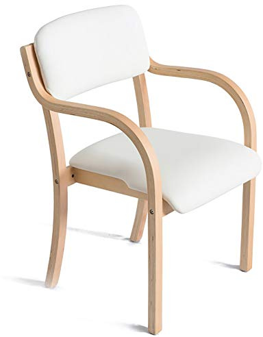 LYHD Esszimmerstuhl im nordischen Stil, Esszimmerstuhl aus massivem Holz, moderner minimalistischer Einzelarbeitsstuhl, mit Armlehnen Sessel mit offener Rückenlehne Ergonomisch