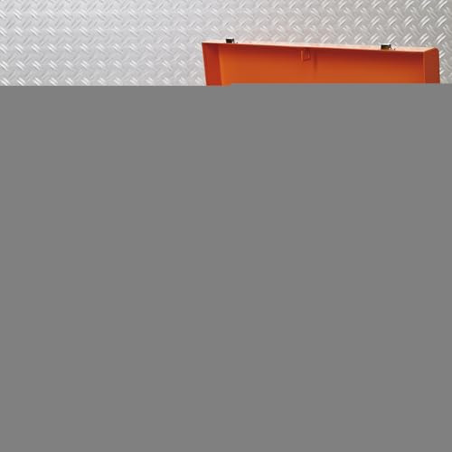Werkzeugkiste 3 Schubladen Orange - leere Toolbox mit abschließbarem Oberfach, Zylinderschloss & Reserveschlüssel - 53 x 29 x 28 cm, Antirutschmatten & Seitengriffe