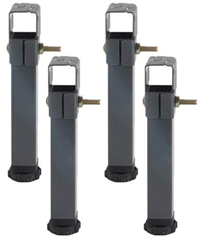 4 Patas Somier Graduables Pies para Muebles Patas para Somier Hierro Patas para Muebles Cuadradas Pies De Apoyo De la Cama Accesorios de Armazón de Cama Pies para Muebles,Gris(30cm)