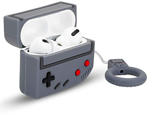 Cadorabo Funda Protectora Compatible con Apple AirPod Pro 2 - Funda de Silicona portátil para Auriculares Llavero 3D - en diseño Retro Grey - Estuche para Tapones para los oídos