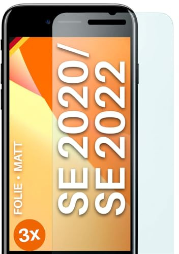 moex FlexProtect matte Schutzfolie für iPhone SE (2020/2022) Displayschutz Folie matt gegen Reflexionen, Anti Reflex Handyfolie mit Sonnenschutz, Kompatibel mit jeder Handyhülle, 3 Stück